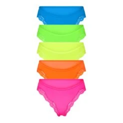 FITS EVERYBODY LACE CHEEKY TANGA PACK | NEON MULTI
