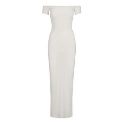 SOFT LOUNGE OFF THE SHOULDER DRESS | MARBLE