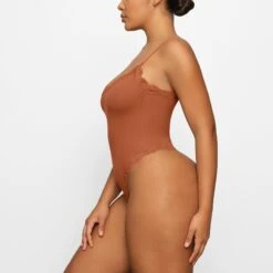 FITS EVERYBODY CORDED LACE CAMI BODYSUIT | BRONZE -Underwear Specialty Shop SKIMS BODYSUIT BD THG 4127 FA BRZ 0008 SD