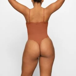 FITS EVERYBODY CORDED LACE CAMI BODYSUIT | BRONZE -Underwear Specialty Shop SKIMS BODYSUIT BD THG 4127 FA BRZ 0015 BK