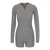 SOFT LOUNGE BUTTON UP HENLEY ONESIE | HEATHER GREY -Underwear Specialty Shop SKIMS BODYSUIT BS BSS 0775 HEG FL