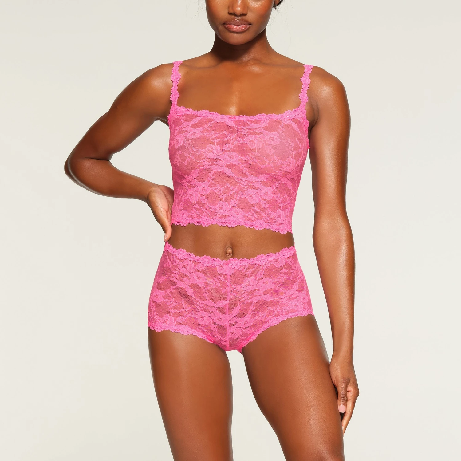 STRETCH LACE CAMI | SUGAR PINK 4 STRETCH LACE CAMI | SUGAR PINK - Image 2