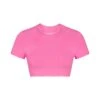 COTTON LOGO SUPER CROPPED T-SHIRT | SUGAR PINK