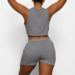 BOYFRIEND LOOSE BOXER | DARK HEATHER GREY -Underwear Specialty Shop SKIMS LOUNGEWEAR AP BOX 2386 BA DHG 0014 BK