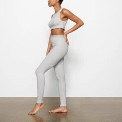 COTTON RIB SUPER CROP TANK | LIGHT HEATHER GREY -Underwear Specialty Shop SKIMS LOUNGEWEAR AP CRP 1399 MN LHG SD