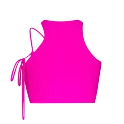 LACE UP SUPER CROP TOP | FUCHSIA -Underwear Specialty Shop SKIMS LOUNGEWEAR AP CRP 2108 FSA B