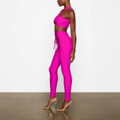 LACE UP SUPER CROP TOP | FUCHSIA -Underwear Specialty Shop SKIMS LOUNGEWEAR AP CRP 2108 WA FSA 1717 SD