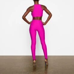 LACE UP SUPER CROP TOP | FUCHSIA -Underwear Specialty Shop SKIMS LOUNGEWEAR AP CRP 2108 WA FSA 1726 BK
