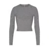 SOFT LOUNGE LONG SLEEVE CROP TOP | HEATHER GREY -Underwear Specialty Shop SKIMS LOUNGEWEAR AP CRP 2261 HEG