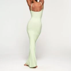 SOFT LOUNGE LONG SLIP DRESS | HONEYDEW -Underwear Specialty Shop SKIMS LOUNGEWEAR AP DRS 0596 KB HND 0012 BK