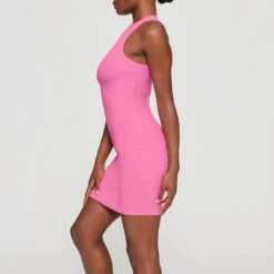 COTTON RIB TANK DRESS | SUGAR PINK -Underwear Specialty Shop SKIMS LOUNGEWEAR AP DRS 1398 HB PIN 0007 SD