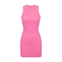 COTTON RIB TANK DRESS | SUGAR PINK