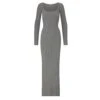 SOFT LOUNGE LONG SLEEVE DRESS | HEATHER GREY -Underwear Specialty Shop SKIMS LOUNGEWEAR AP DRS 1701 HEG