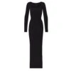 SOFT LOUNGE LONG SLEEVE DRESS | ONYX -Underwear Specialty Shop SKIMS LOUNGEWEAR AP DRS 1701 ONX