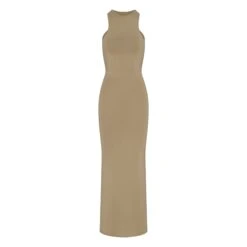 SMOOTH LOUNGE OPEN RACERBACK DRESS | KHAKI