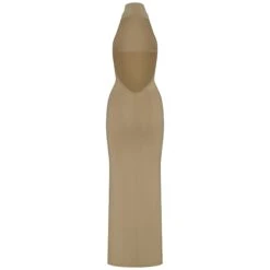 SMOOTH LOUNGE LOW BACK HALTER DRESS | KHAKI -Underwear Specialty Shop SKIMS LOUNGEWEAR AP DRS 2042 KHK B