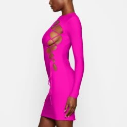 LACE UP MINI DRESS | FUCHSIA -Underwear Specialty Shop SKIMS LOUNGEWEAR AP DRS 2110 WA FSA 1801 SD