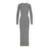 SOFT LOUNGE CREW NECK LONG DRESS | HEATHER GREY -Underwear Specialty Shop SKIMS LOUNGEWEAR AP DRS 2118 HEG