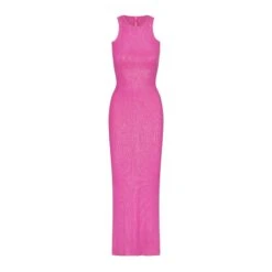 SOFT LOUNGE SHIMMER RACERBACK DRESS | FUCHSIA