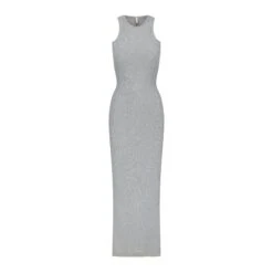SOFT LOUNGE SHIMMER RACERBACK DRESS | HEATHER GREY