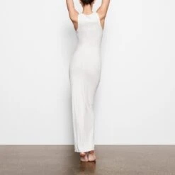 SOFT LOUNGE SLEEVELESS LONG DRESS | MARBLE -Underwear Specialty Shop SKIMS LOUNGEWEAR AP DRS 2120 OC MBL BK
