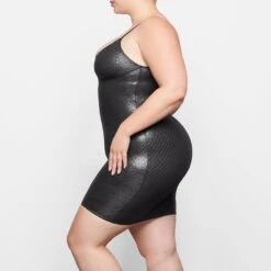 LOGO MESH FOIL CAMI DRESS | ONYX -Underwear Specialty Shop SKIMS LOUNGEWEAR AP DRS 2185 SA ONX 0008 SD