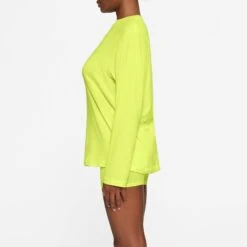 BOYFRIEND LONG SLEEVE T-SHIRT | YELLOW HIGHLIGHTER -Underwear Specialty Shop SKIMS LOUNGEWEAR AP LGS 0585 HB YLH 0005