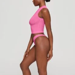 COTTON JERSEY MOCK NECK TANK | SUGAR PINK -Underwear Specialty Shop SKIMS LOUNGEWEAR AP TNK 0268 HB PIN 0008 SD