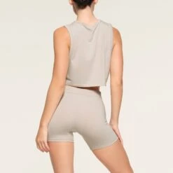 BOYFRIEND CROP TANK | STONE -Underwear Specialty Shop SKIMS LOUNGEWEAR AP TNK 1372 PB STO 0016