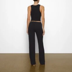 COTTON SLEEP SPLIT NECK TANK | SOOT -Underwear Specialty Shop SKIMS LOUNGEWEAR AP TNK 1379 BD SOT 0010 BK