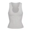 COTTON SLEEP SPLIT NECK TANK | LIGHT HEATHER GREY -Underwear Specialty Shop SKIMS LOUNGEWEAR AP TNK 1379 LHG