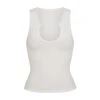 COTTON SLEEP SPLIT NECK TANK | MARBLE -Underwear Specialty Shop SKIMS LOUNGEWEAR AP TNK 1379 MBL