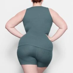COTTON RIB LONG TANK | KYANITE -Underwear Specialty Shop SKIMS LOUNGEWEAR AP TNK 2020 OD KYN BK