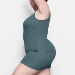COTTON RIB LONG TANK | KYANITE -Underwear Specialty Shop SKIMS LOUNGEWEAR AP TNK 2020 OD KYN SD
