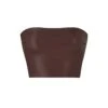 FAUX LEATHER TUBE TOP | COCOA