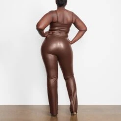 FAUX LEATHER TUBE TOP | COCOA -Underwear Specialty Shop SKIMS LOUNGEWEAR AP TUB 1506 LD COA BK2