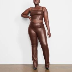 FAUX LEATHER TUBE TOP | COCOA -Underwear Specialty Shop SKIMS LOUNGEWEAR AP TUB 1506 LD COA FR2