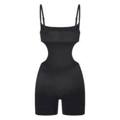 BARELY THERE CUT OUT MID THIGH BODYSUIT | ONYX -Underwear Specialty Shop SKIMS LOUNGEWEAR BD MDT 2964 ONX B