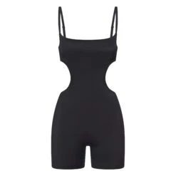 BARELY THERE CUT OUT MID THIGH BODYSUIT | ONYX