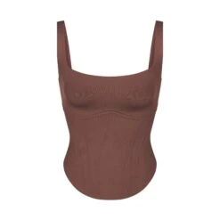 BONDED LONG CORSET | COFFEE
