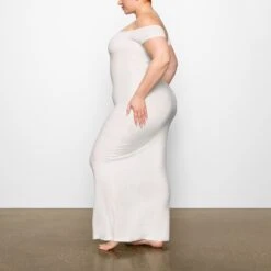 SOFT LOUNGE OFF THE SHOULDER DRESS | MARBLE -Underwear Specialty Shop SKIMS LOUNGEWEAR DR MAX 2698 CC MBL 0009 SD