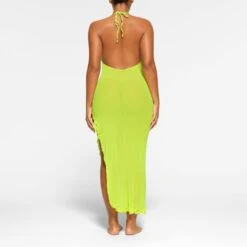 SUMMER MESH LACE DEEP PLUNGE LONG DRESS | HIGHLIGHTER -Underwear Specialty Shop SKIMS LOUNGEWEAR DR MAX 3443 PA GRH 0012 BK