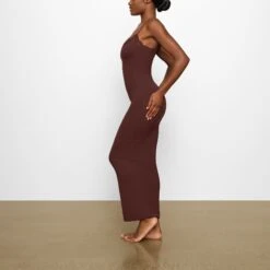 FITS EVERYBODY CORDED LACE LONG SLIP DRESS | COCOA -Underwear Specialty Shop SKIMS LOUNGEWEAR DR MAX 4125 FB COA 0006 SD