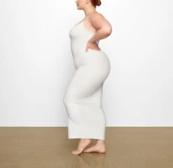 FITS EVERYBODY CORDED LACE LONG SLIP DRESS | MARBLE -Underwear Specialty Shop SKIMS LOUNGEWEAR DR MAX 4125 FC MBL 0008 SD