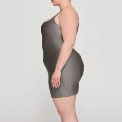 SHINE JERSEY MINI DRESS | GREY CHALK -Underwear Specialty Shop SKIMS LOUNGEWEAR DR MIN 3011 HC GCK 0010 SD