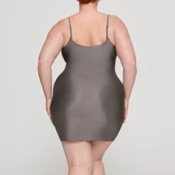SHINE JERSEY MINI DRESS | GREY CHALK -Underwear Specialty Shop SKIMS LOUNGEWEAR DR MIN 3011 HC GCK 0015 BK