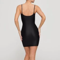 SHINE JERSEY MINI DRESS | ONYX -Underwear Specialty Shop SKIMS LOUNGEWEAR DR MIN 3011 HD ONX 0015 BK