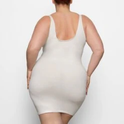 COTTON SLEEP SCOOP NECK DRESS | MARBLE -Underwear Specialty Shop SKIMS LOUNGEWEAR DR MIN 3227 BC MBL 0012 BK