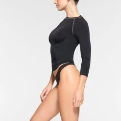 NEW VINTAGE SPORT RAGLAN LONG SLEEVE T-SHIRT | WASHED ONYX -Underwear Specialty Shop SKIMS LOUNGEWEAR TP LST 3030 OC ONX 0006 SD