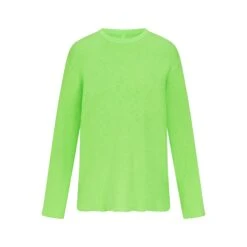 WAFFLE LONG SLEEVE T-SHIRT | NEON GREEN